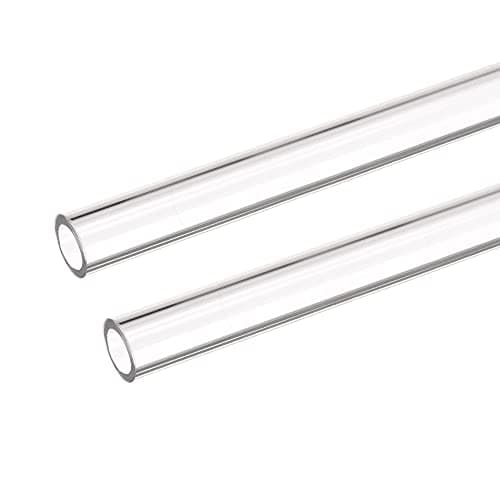 Image of sourcing map PETG Tubing Hard Tube 10mm ID, 14mm OD, 0.5m/20inch Length, Clear for PC Water-Cooling System 2pcs