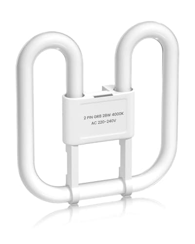 Image of Lamptobe GR8 2-PIN 28W 2D Compact Fluorescent Light Bulb - Square Flat Butterfly Shape Energy Saving Lamp Natural White 4000K GR8 DD CFL Light Bulb Non-Dimmable for Ceiling Flush Lights (1-Pack)