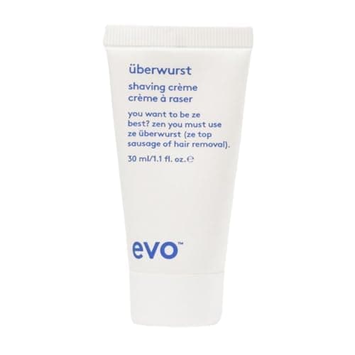 Image of Evo Uberwurst Moisturising Vegan Shaving Cream for Men, Soothing for Sensitive/All Skin Types - Reduces After-Shave Burn - 30 mL, Travel Size