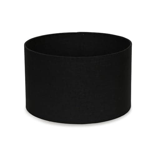 Image of MiniSun | Small Modern Black Fabric Drum Light Shade | Lamp Shades, Home Décor & Improvement Essential | 25cm Shade Width