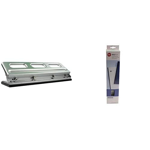 Image of GBC Desktop VeloBinder Strip Binding Machine, 20 Sheet Punch Capacity, 200 Sheet Binding Capacity, A4, Silver, 9707121 & VeloBind Binding Strips, 45 mm, 200 Pages, A4, Black, Pack of 25, 9741635