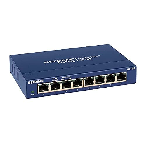 Image of NETGEAR 8 Port Gigabit Network Switch (GS108) - Ethernet Switch - Ethernet Splitter - Plug-and-Play - Silent Operation - Desktop or Wall Mount