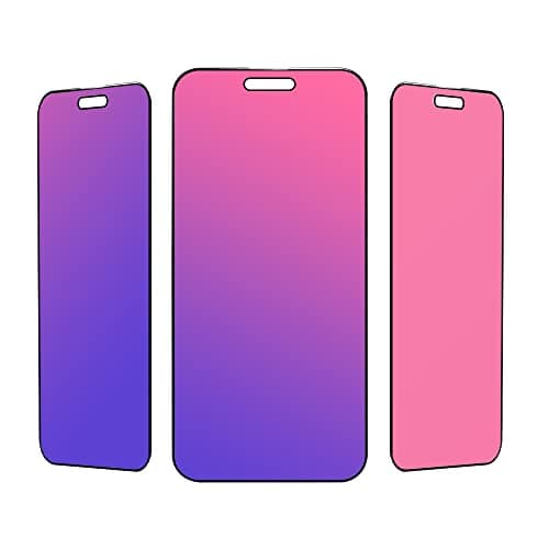 Image of Erha Genius Privacy Screen Protector for iPhone 14 Pro, 15, 16, Electroplated Colorful Anti-Spy Tempered Glass Film (6.1 inch)