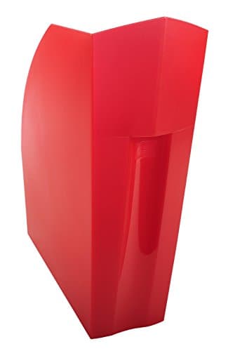 Image of Exacompta - Ref 18024D - Magazine File - 292 x 110 x 320mm in Size, Suitable for A4+ Documents, Stable, Large Storage Capacity, Conical Shape for Handling - Carmin Red