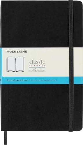 Image of Moleskine Classic Notebook, Notebook With Dotted Pages, Soft Cover and Elastic Closure, Black, Large, 13 x 21 cm, 192 Pages