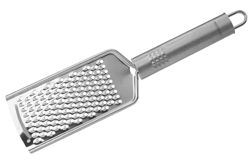 Image of Fackelmann OPAL Hand Grater, Fine Lemon & Lime Zester, Chocolate & Parmesan Grater, Sharp Durable Grating Blade, Stainless Steel, 24x5.5x1.5cm, Silver