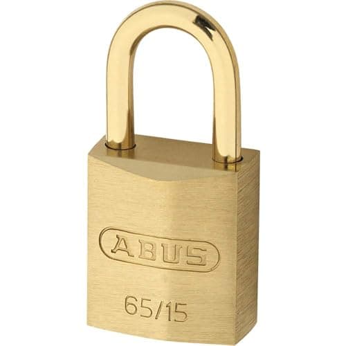 Image of ABUS Brass Padlock 65MB/15 - for Bags, suitcases, caskets, Cassettes and Much More. - Brass Lock Body and Shackle - ABUS Security Level 3