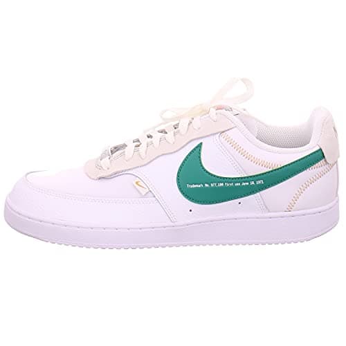 Image of Nike Court Vision Low Premium, Basketball Shoe, White/Green Noise-Summit White-sail,