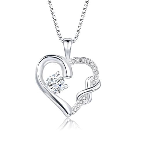Image of Cangall Necklace for Women Infinity Necklaces, 925 Sterling Silver Necklaces with Cubic Zircon, Jewellery for Women, 21st Birthday Gifts for Her, Lovely Eternity Necklace for Birthday Mother's day
