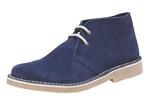 Image of Roamers Men's Classic Suede Desert Boots, Navy, 10 UK