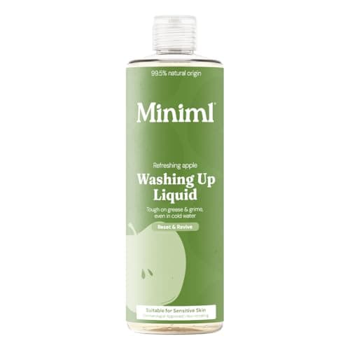 Image of Miniml Washing Up Liquid Apple 400ml – Plant Based Vegan Dish Soap, Biodegradable, Non-Toxic, Tough on Grease, Gentle on Hands