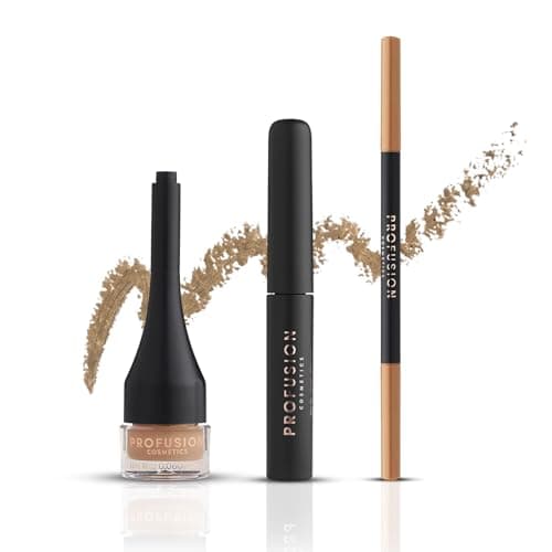 Image of Profusion Cosmetics Ultimate Brow Sculpt Gel for Ideal Brow, Achieve Laminated Mesmerizing Brow with Brow Sculpt Gel with Dual Ended Tool, Brow Pomade with Creamy Texture, and Brow Pencil, Blonde
