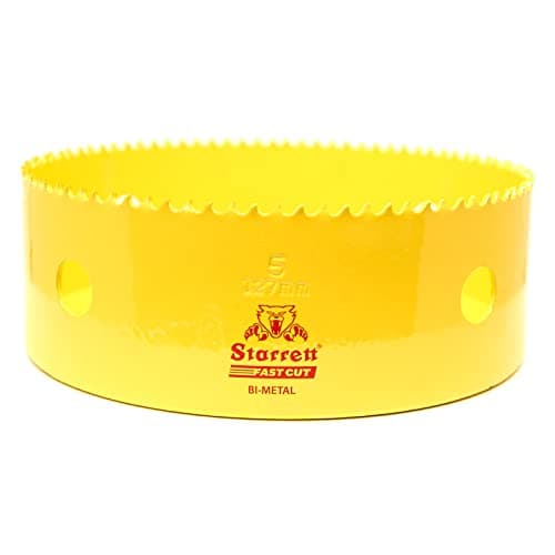 Image of Starrett HSS Bi-Metal Hole Saw - FCH0500 Fast Cut Extra Cobalt Hole Saw - For Stainless Mild Sheet Wood Plastic Various Materials - 127mm