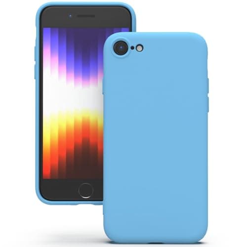 Image of YATWIN Silicone Case for iPhone SE 2020/2022, iPhone 8/7, Soft-Touch, Shockproof, DustProof, Antiskid Apple Phone Cover for iPhone SE 2nd 3rd Generation - Sky Blue
