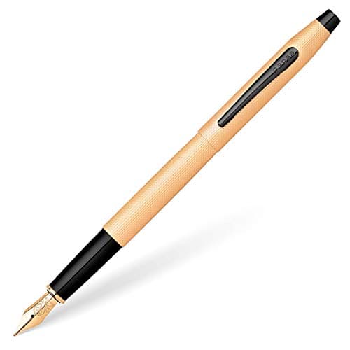 Image of CROSS Classic Century Brushed Rose-Gold PVD Fountain Pen with Polished Black PVD Appointments