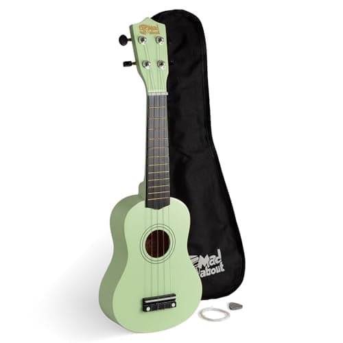 Image of Mad About SU8 Soprano Ukulele – Mint Green with Gig Bag, Pick, and Spare Strings – Great for Schools and Beginners, Includes Carbon Black Strings for Improved Tuning