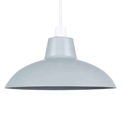 Image of MiniSun | Retro Style Gloss Grey Metal Ceiling Light Shade | Pendant Lights, Home Décor & Improvement Essential | 28.8cm Shade Width