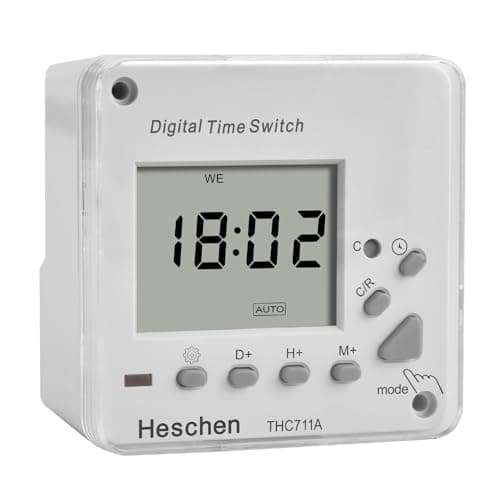 Image of Heschen Digital LCD Power Weekly Programmable Electronic Timer Relay Switch, THC711A, 220-240VAC, LED Indicator, CE