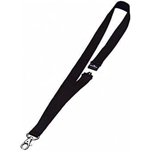 Image of Durable Textile Lanyard 20 mm - Pack of 10 Black Necklaces - Includes Safety Release - Universal Badge Holder