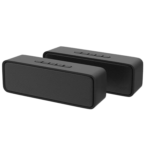 Image of Kolaura Portable Wireless Speaker, Bluetooth 5.0 Speaker with 3D Stereo HiFi Bass, 1500mAh Battery, 12 Hour Playtime (Black - 2 Pack)
