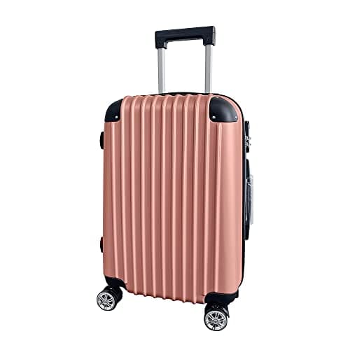 Image of Panana Lightweight ABS Hardshell Cabin Suitcase, 4-Wheel Spinner Carry-On Luggage Trolley (Rose Gold, 24 Inch)