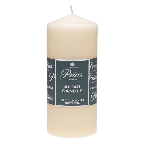 Image of Price's 200mm x 80mm Altar Candle – Premium Wax Candle with Up to 100 Hours Burn Time – Smokeless & Non-Drip, Perfect for Weddings, Church Ceremonies, Home Use, Events & Classic Altar Decoration