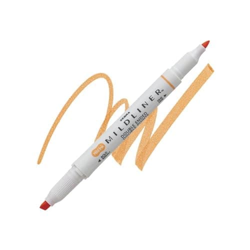 Image of Zebra Double Ended Pastel Highlighter Pack - Fine and Broad Tips at Both Ends - Orange
