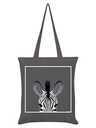 Image of Inquisitive Creatures Zebra Tote Bag Graphite Grey 38 x 42cm