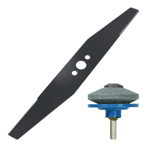 Image of Spares2go Metal Blade compatible with Flymo Easi Glide 300 Micro Compact Hover Vac 280 HC300 MC300 Lawnmower (30cm) + Sharpener Attachment