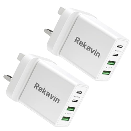 Image of USB C Plug,40W Multi USB Plug Fast Charger 20W Dual USBC Power Adapter UK i Phone Apple Type C Plugs with USB Port Head Fast Charge for iPhone 17 16 15 14 13 12 11 Pro Max Plus iPad 10th A16,2 Pack