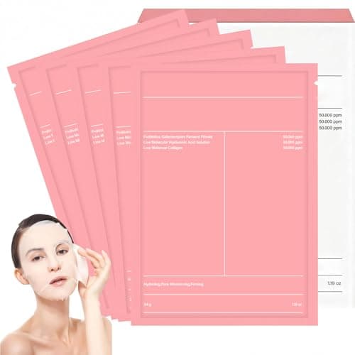 Image of Collagen Face Mask, 5Pcs Korean Face Mask, Overnight Hydrogel Masks, Glass Skin Face Mask, Overnight Hydration for Dry Skin, Overnight Face Mask for Deep Moisture, Wrinkles, Fine Lines, Pores