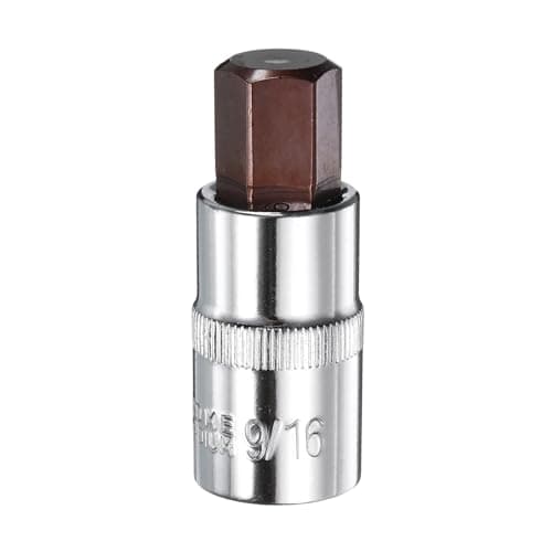 Image of sourcing map 9/16" Hex Bit Socket 1/2" Square Drive SAE Extension Impact Bit Power Nut Driver Set S2 & CR-V Steel Socket Ratchet Wrench Bits