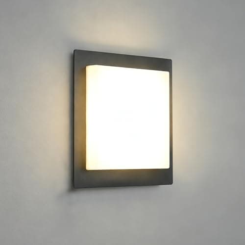 Image of MULANDI LED Outdoor wall Lights, IP44, 4000K External Wall Lights, 1 x 8.5 W Integrated LED Light, Black Die Cast Aluminum, for Garden and Patio Lighting