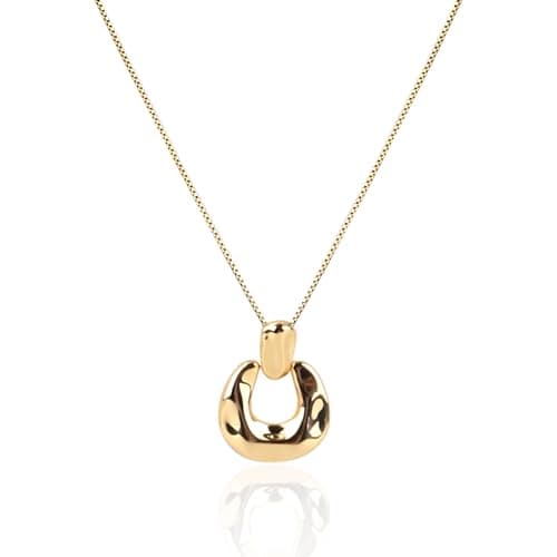 Image of Mikovivi Gold-Toned Pendant Necklace for Women, Chunky Adjustable Statement Chain Necklace Vintage Design Dainty Jewelry for Casual Outfits