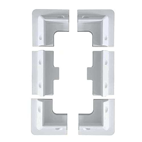 Image of 6PCS Solar Panel Mounting Bracket White Rectangle Set Corner Bracket Support for Wood Frame Caravans RV Boats Sheds Campers Caravans Hood UV-Resistant- White