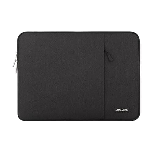 Image of MOSISO Laptop Case 13.3 inch, 13-13.3 inch Laptop Sleeve Compatible with MacBook Air/Pro 13/Pro 14 M5 M4 M3 M2 M1, HP Dell ASUS Lenovo,Polyester Vertical Computer Sleeve Bag with Pocket, Black