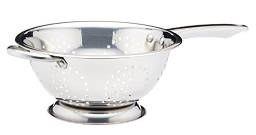 Image of KitchenCraft Footed Stainless Steel Long-Handle Colander, 24 cm (9.5"), Silver