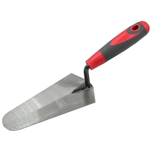 Image of Faithfull Soft-Grip Gauging Trowel for Shaping & Applying Small Amounts of Cement - 175mm (7in) Steel Blade