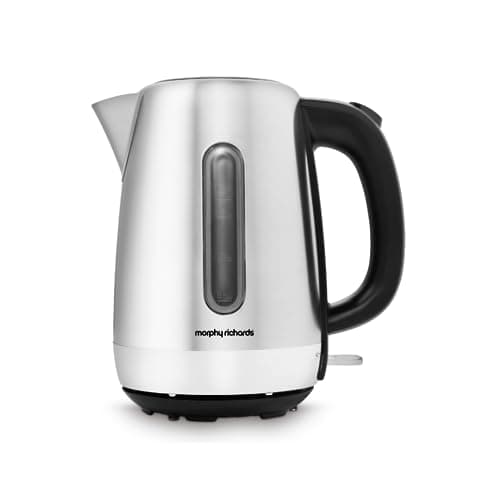 Image of Morphy Richards Equip 102786 Electric Kettle 1.7 L, 3 Kw Removable Lime Filter, Easy View Water Meter, Brushed Stainless Steel Case