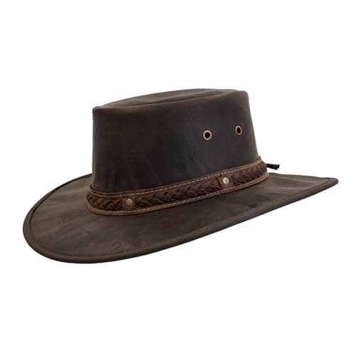 Image of BARMAH Dark Brown Kangaroo Squashy Hat - t.xl Hat - Brown, XL