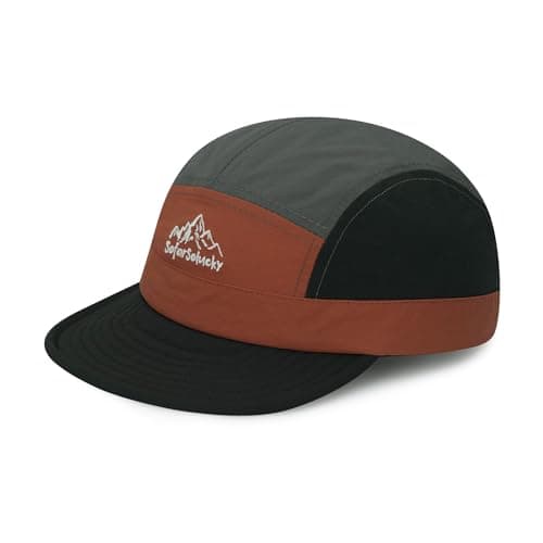 Image of Clakllie Quick Dry 5 Panel Hat Short Peak Running Cap Flat Brim Hats for Women Men Lightweight Outdoor Sports Cap Golf Hat,BSSD2524-Orange