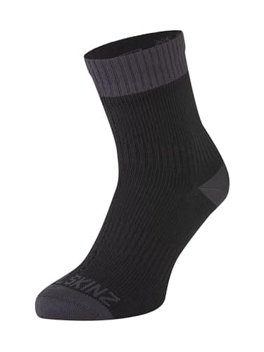 Image of SEALSKINZ | Wretham | Unisex Waterproof Ankle Bamboo Lined Seamless Sock | L Black/Grey