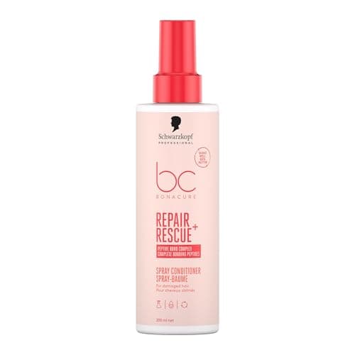Image of Schwarzkopf Professional Bonacure Repair Rescue Spray Conditioner for Damaged Hair - Care Boost Complex Arginine Inner Strength, Less Breakage, Improved Combability - 200 ml