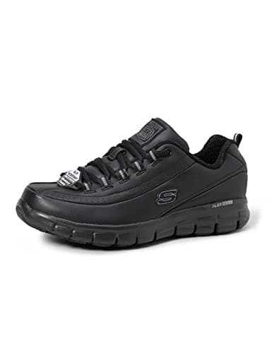 Image of Skechers Women's Sure Track - Trickel Work Shoes,Black Leather,5 UK