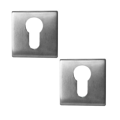 Image of 2 Pack Elegant Square Euro Profile Escutcheon for Enhanced Security - Key Hole Cover