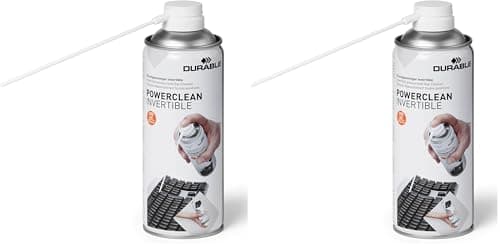 Image of Durable POWERCLEAN Invertible Air Duster - 200ml Compressed Air Can - Easy to Use PC Cleaner - Clears Dust and Dirt Quickly (Pack of 2)