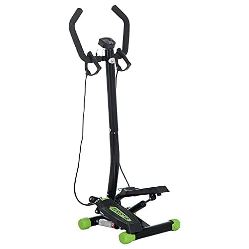 Image of HOMCOM Twister Stepper, Step Machine w/Resistance Bands, LCD Display and Handlebar, Steppers for Exercise Workout Home Gym Office
