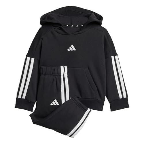 Image of adidas Unisex Baby ESSENTIALS HOODED JOGGER, black/white, 9-12 Months