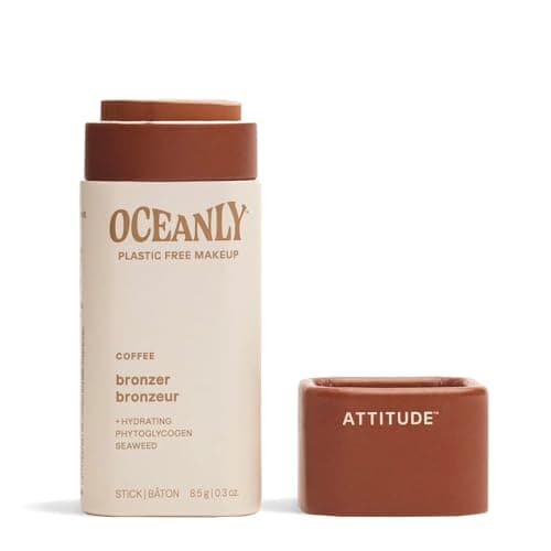 Image of ATTITUDE Oceanly Plastic-Free Lightweight Bronzer Stick, Titanium Dioxide-Free, EWG Verified, Vegan Makeup, Coffee, 8.5 grams