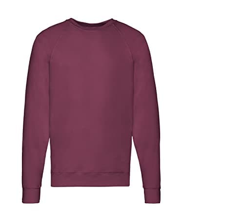 Image of Fruit of the Loom Men's Lightweight Raglan Sweatshirt Pullover, Burgundy + 1 Hl Purchase Block, L